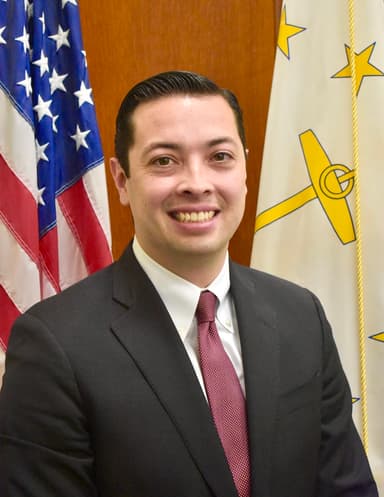 Official portrait of James Diossa, archived from Rhode Island Department of State government directory.