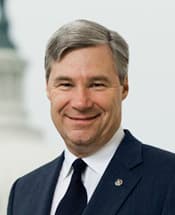 Official portrait of Sheldon Whitehouse, archived from Rhode Island Department of State government directory.